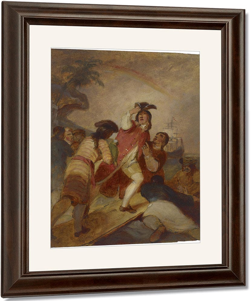 Robinson Crusoe And His Man Friday Leave The Island By Thomas Sully Fine Art Print