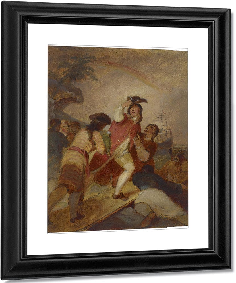 Robinson Crusoe And His Man Friday Leave The Island By Thomas Sully Fine Art Print