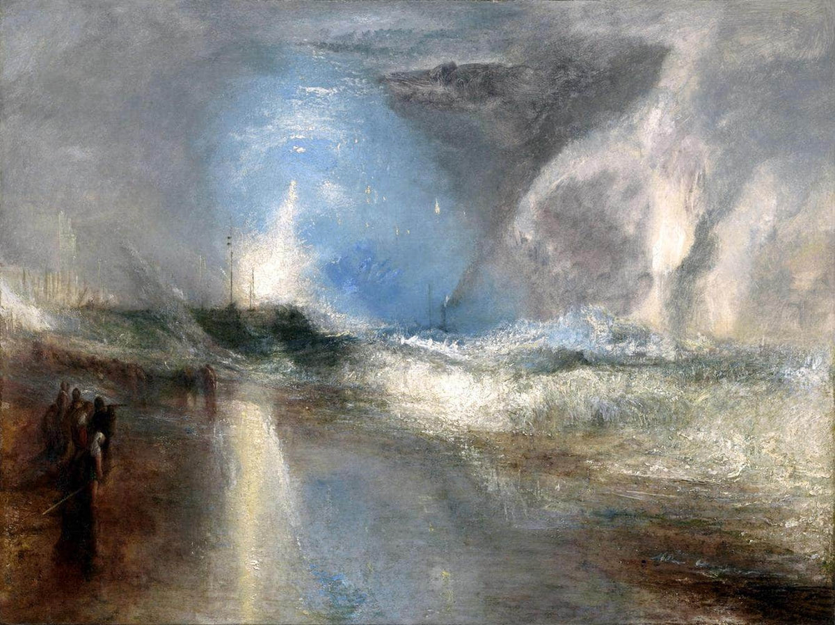 Rockets & Blue Lights To Warn Steamboats Of Shoal Water Painting Jmw Turner Canvas Art Fine Art Print