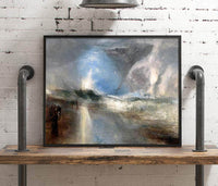Rockets & Blue Lights To Warn Steamboats Of Shoal Water Painting Jmw Turner Canvas Art Fine Art Print