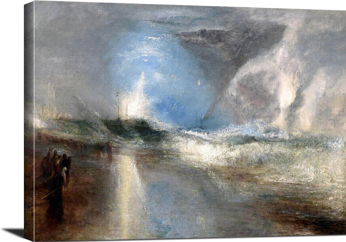 Rockets & Blue Lights To Warn Steamboats Of Shoal Water Painting Jmw Turner Canvas Art Fine Art Print
