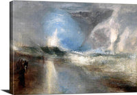 Rockets & Blue Lights To Warn Steamboats Of Shoal Water Painting Jmw Turner Canvas Art Fine Art Print