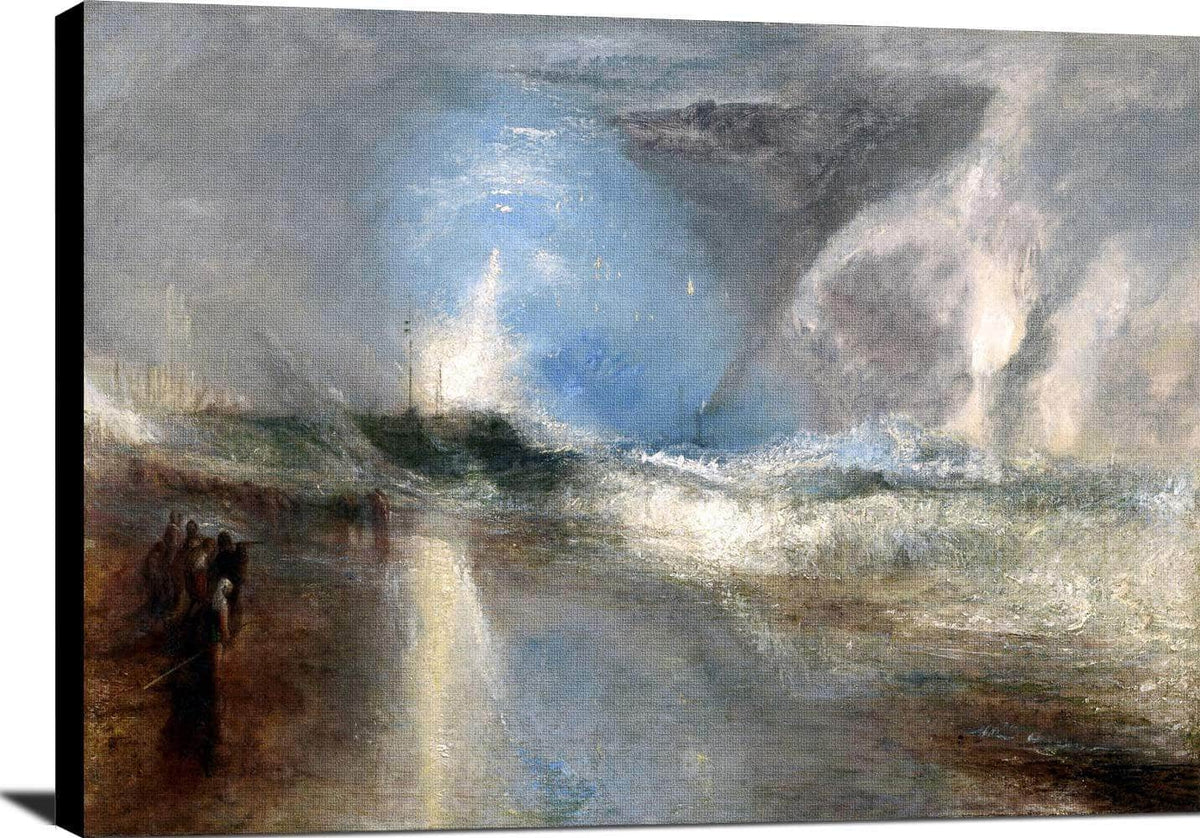Rockets & Blue Lights To Warn Steamboats Of Shoal Water Painting Jmw Turner Canvas Art Fine Art Print