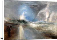 Rockets & Blue Lights To Warn Steamboats Of Shoal Water Painting Jmw Turner Canvas Art Fine Art Print