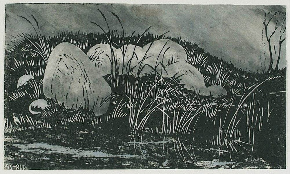 Rocks And Straws By Nicolai Astrup Fine Art Print