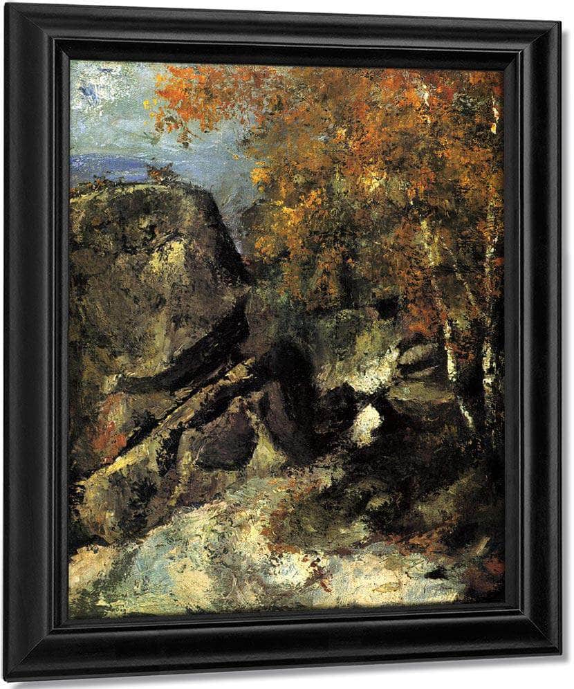 Rocks In The Forest 1868 1 By Paul Cezanne Fine Art Print