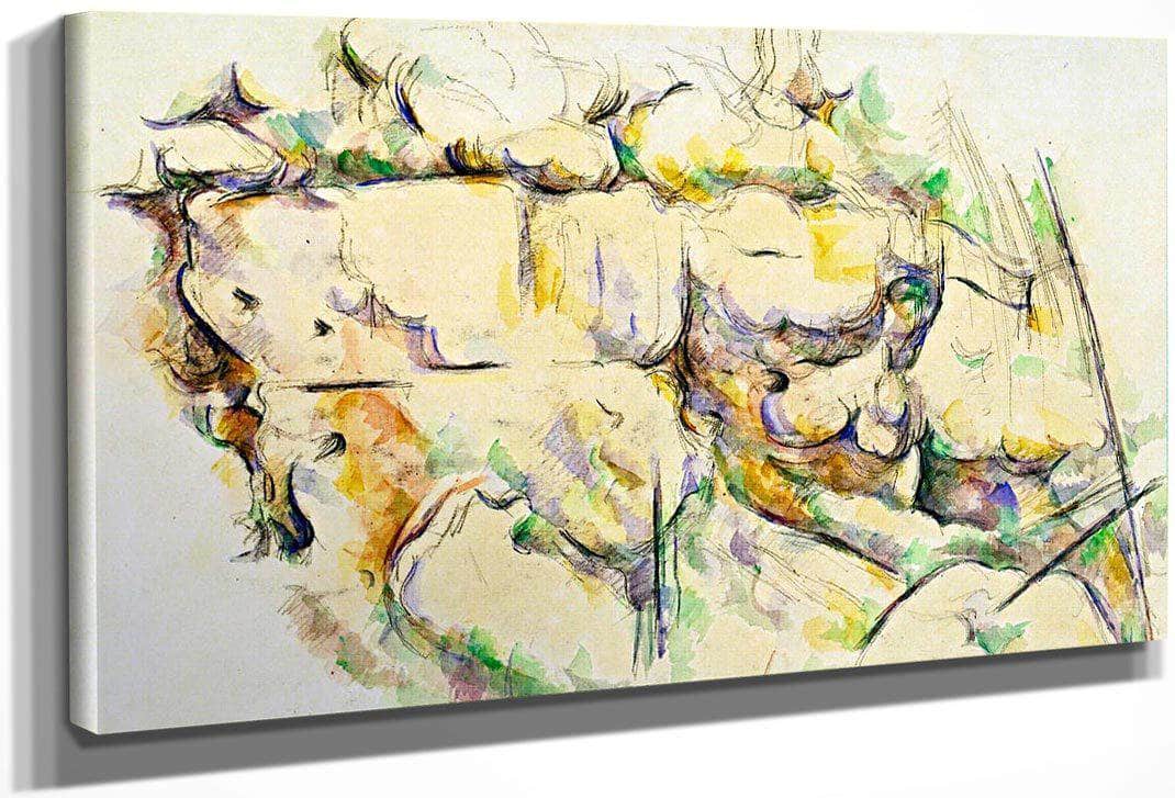 Rocks Near The Caves Above Chateau Noir By Cezanne Paul Fine Art Print