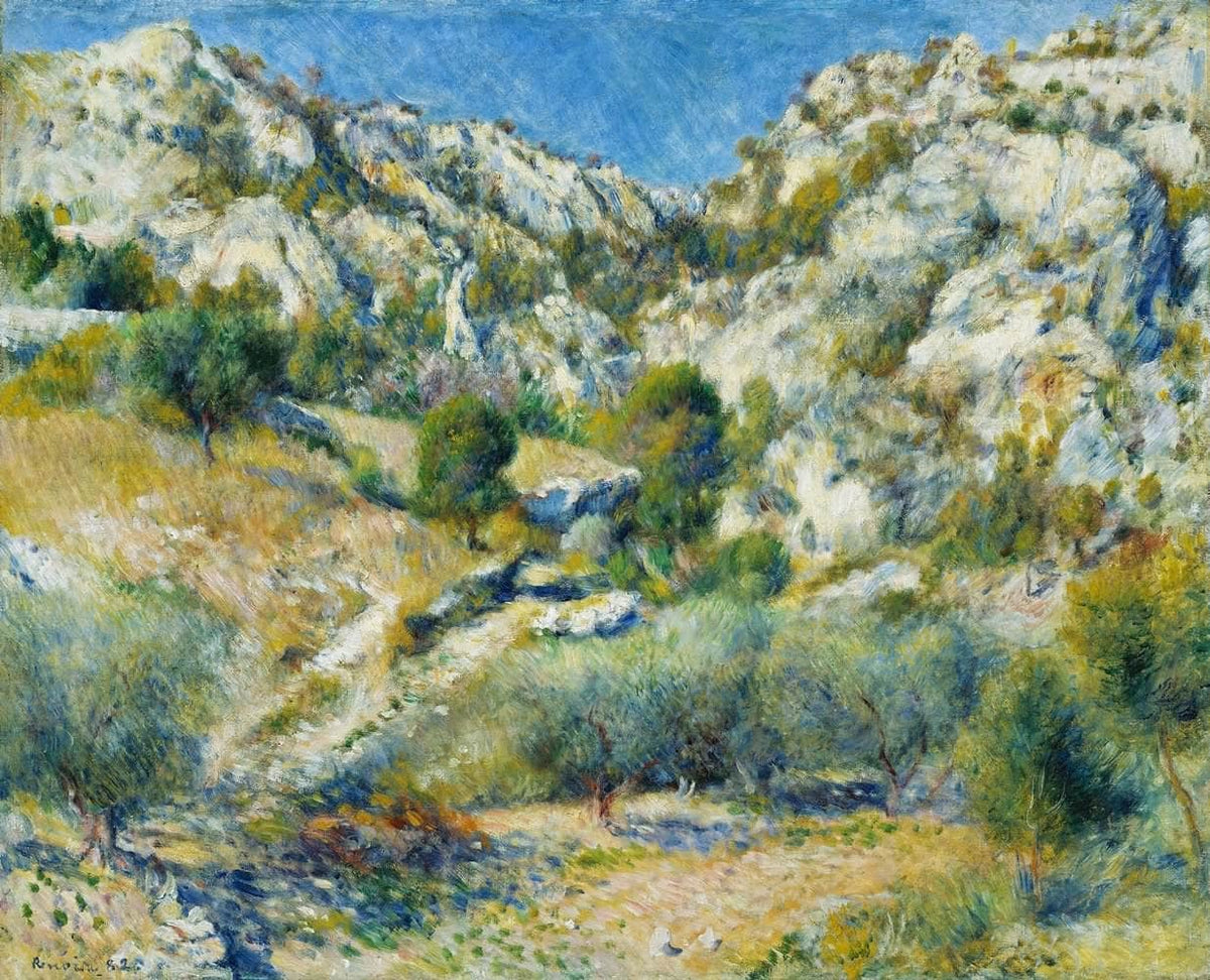 Rocky Crags At L'estaque Painting Auguste Renoir Canvas Art Fine Art Print