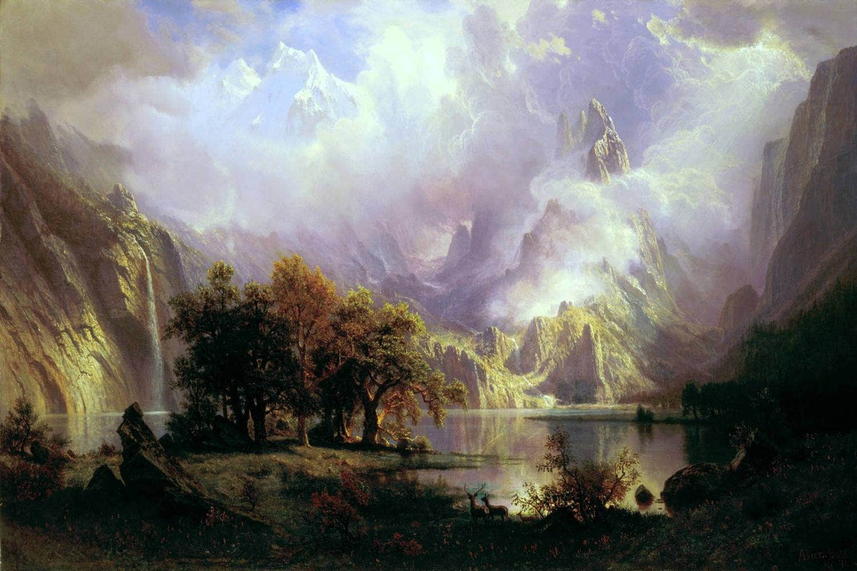 Rocky Mountain Landscape Painting Albert Bierstadt Canvas Art Fine Art Print