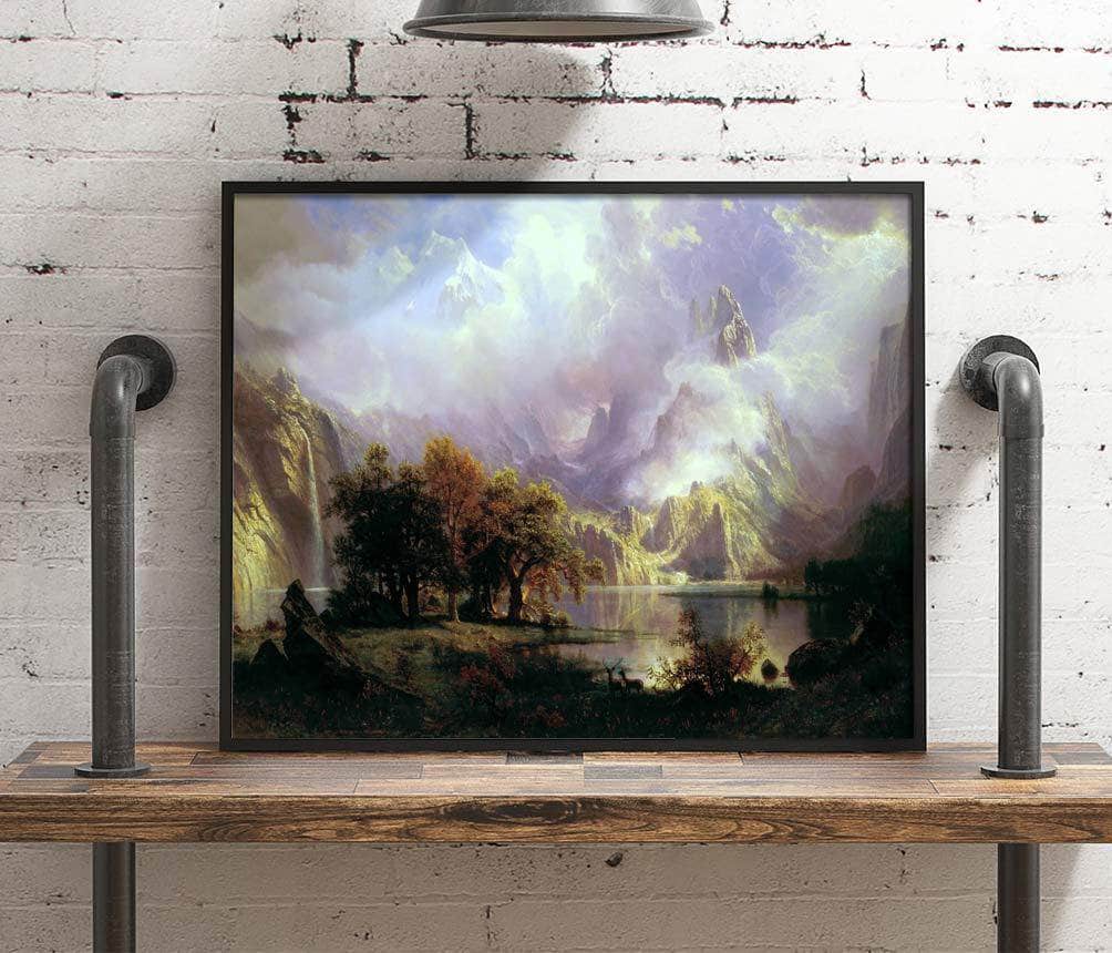 Rocky Mountain Landscape Painting Albert Bierstadt Canvas Art Fine Art Print