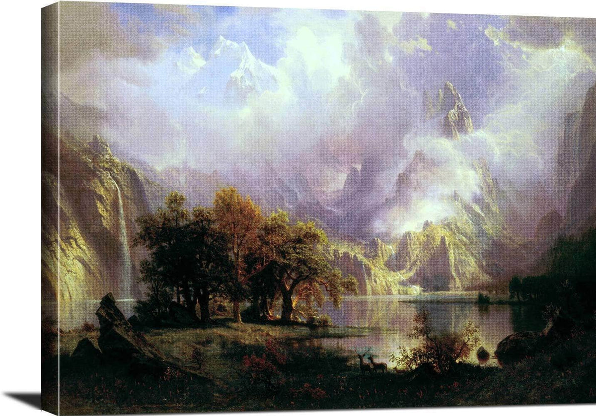 Rocky Mountain Landscape Painting Albert Bierstadt Canvas Art Fine Art Print