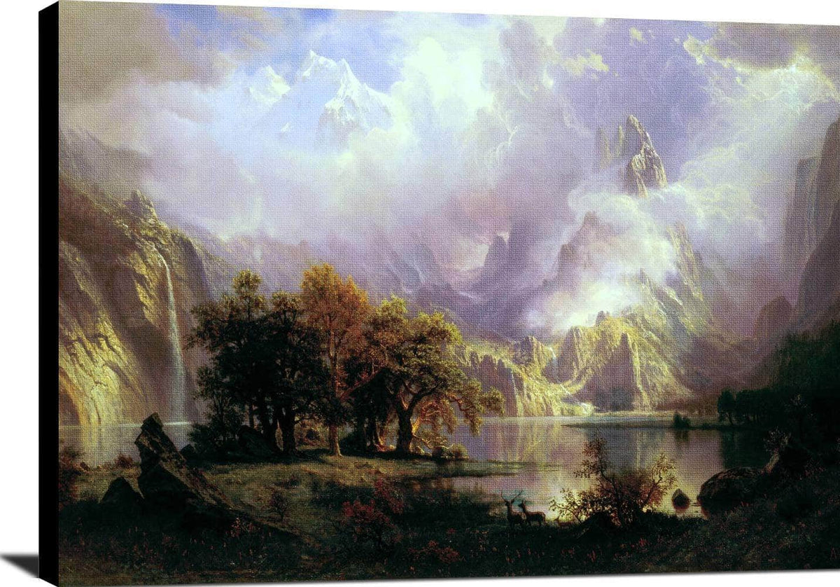 Rocky Mountain Landscape Painting Albert Bierstadt Canvas Art Fine Art Print
