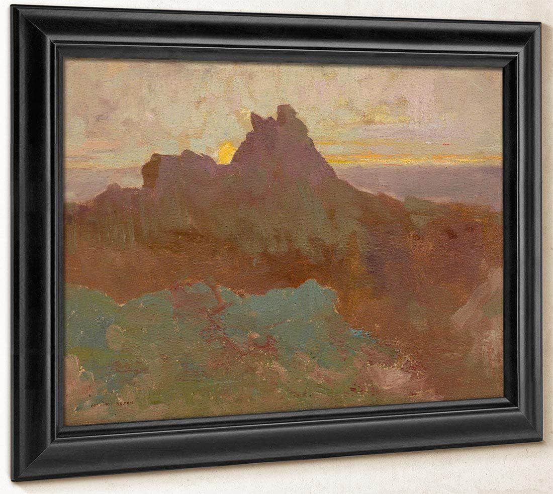 Rocky Peak By  Redon, Odilon Fine Art Print