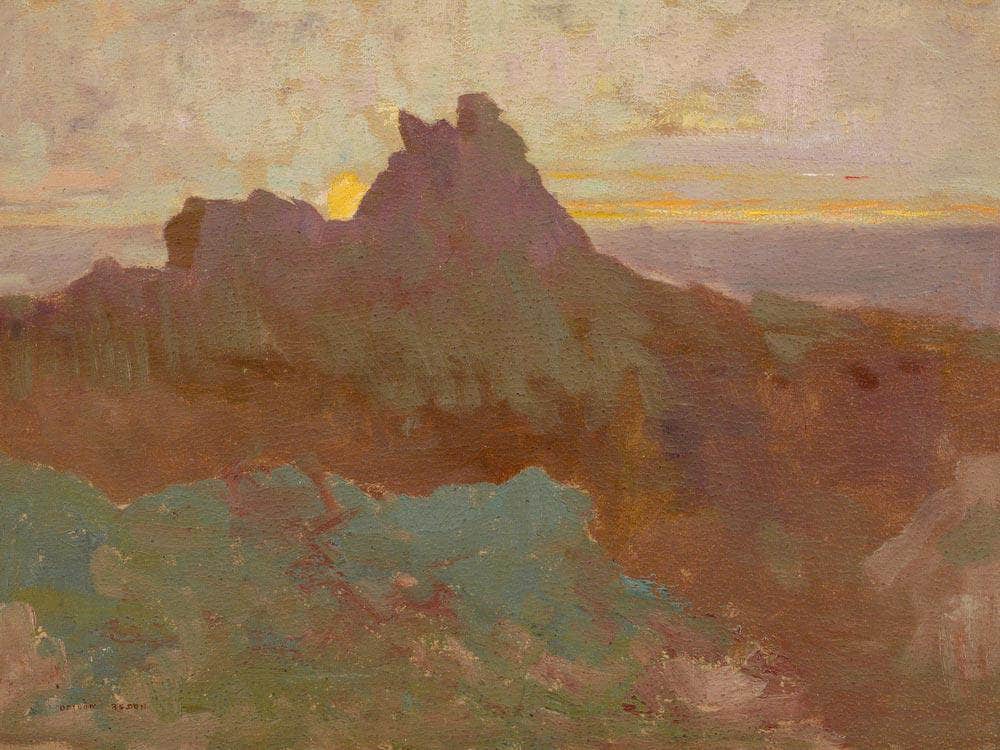 Rocky Peak By  Redon, Odilon Fine Art Print