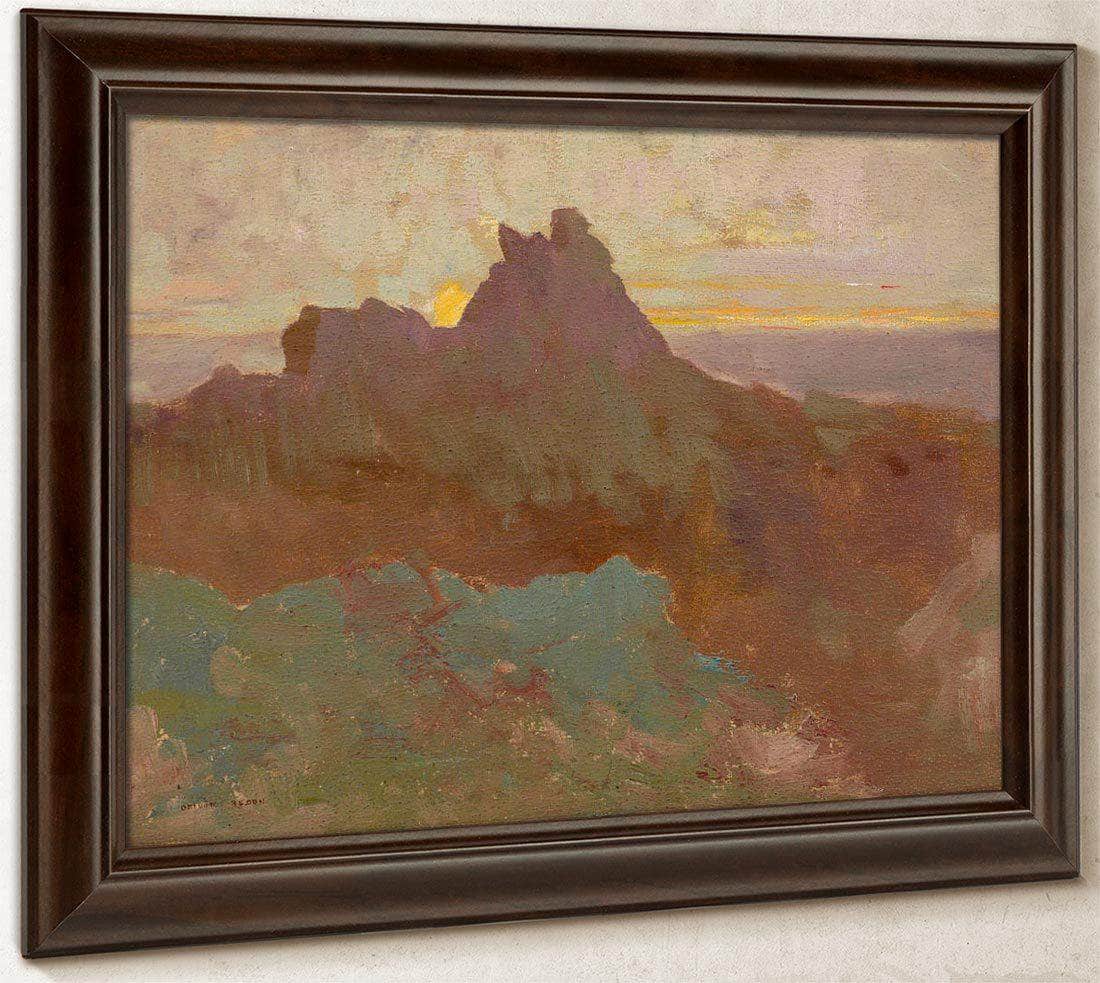 Rocky Peak By  Redon, Odilon Fine Art Print