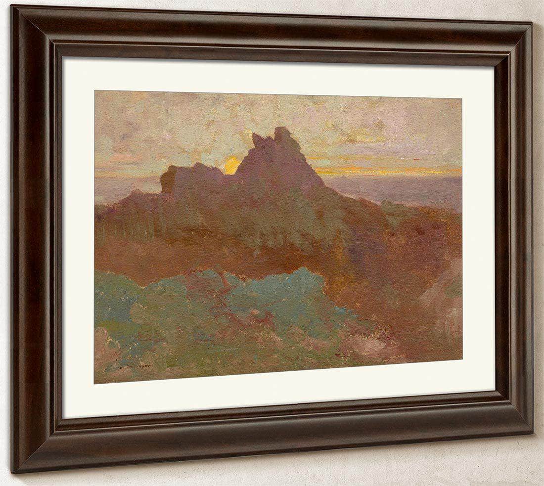 Rocky Peak By  Redon, Odilon Fine Art Print