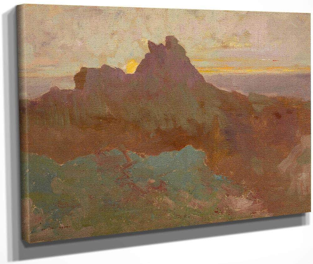 Rocky Peak By  Redon, Odilon Fine Art Print