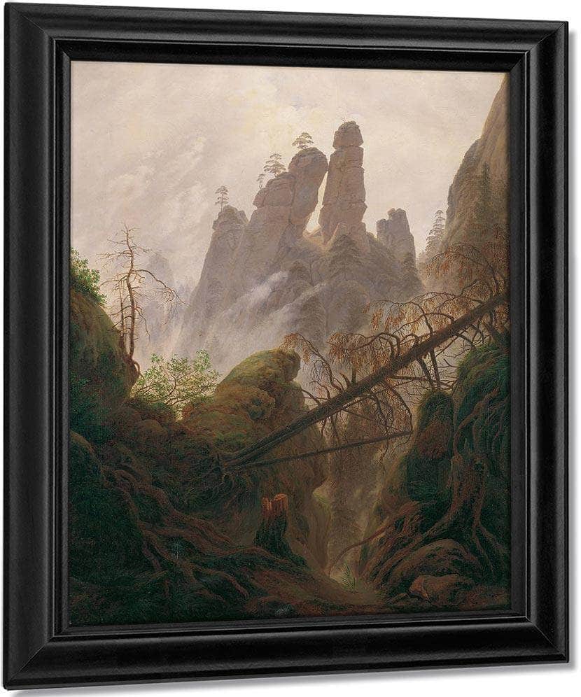 Rocky Ravine In The Elbe Sandstone Mountains 1823 By Caspar David Friedrich Fine Art Print