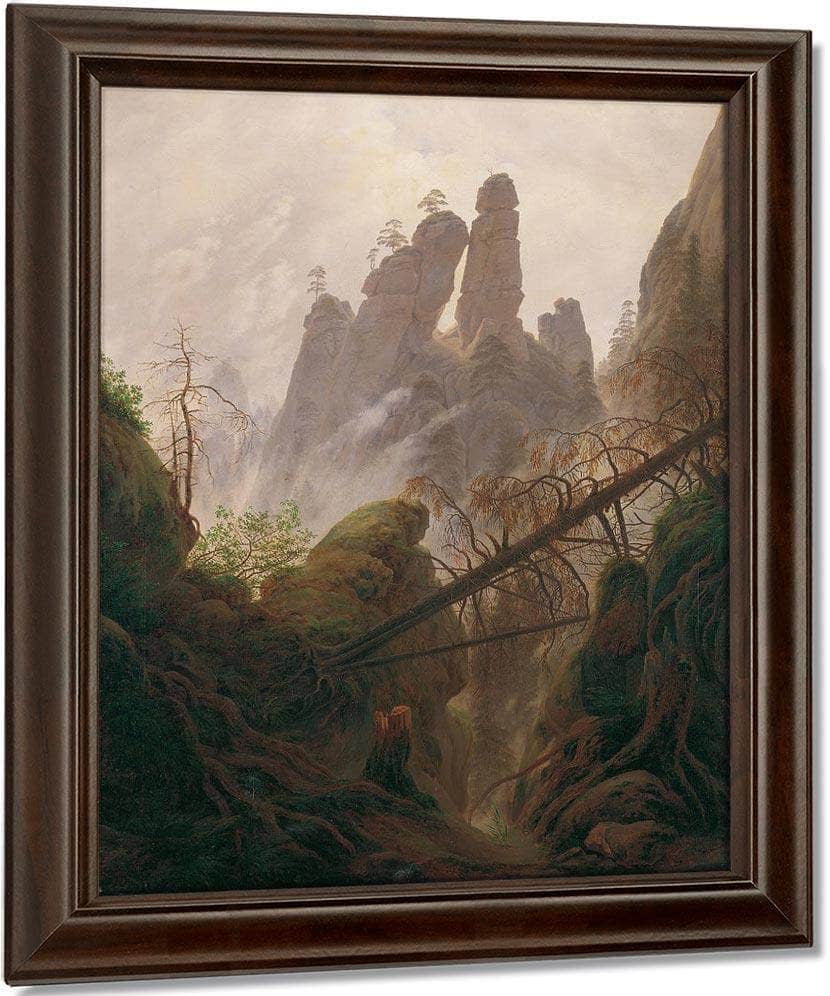 Rocky Ravine In The Elbe Sandstone Mountains 1823 By Caspar David Friedrich Fine Art Print