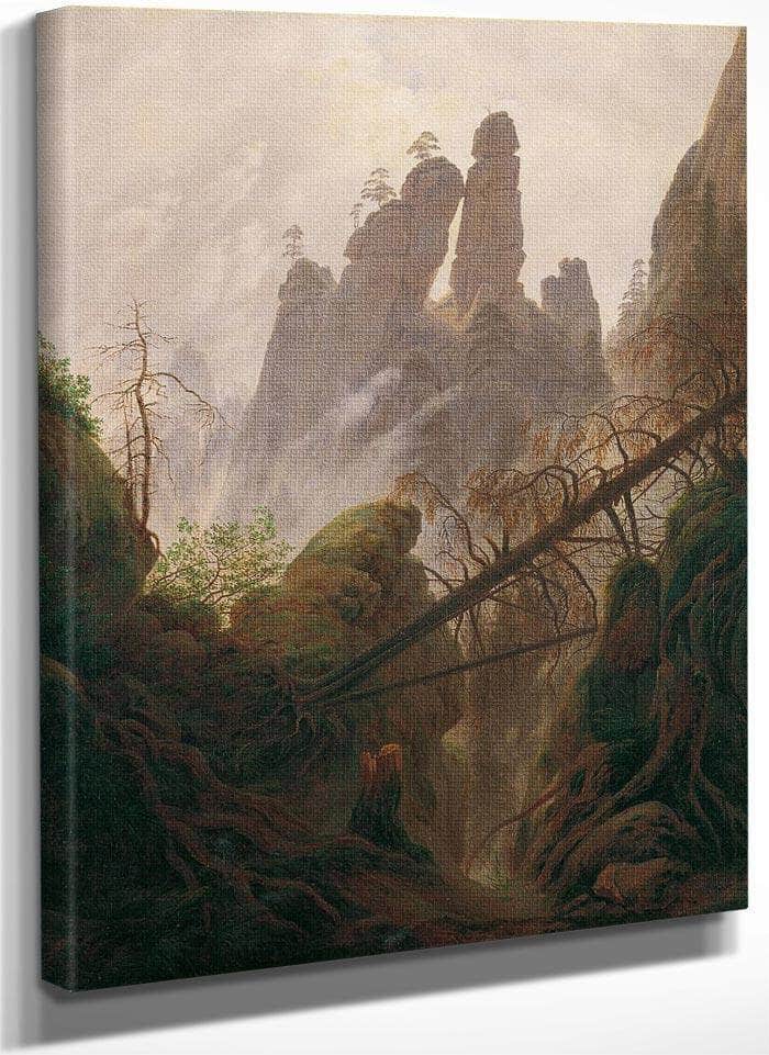 Rocky Ravine In The Elbe Sandstone Mountains 1823 By Caspar David Friedrich Fine Art Print