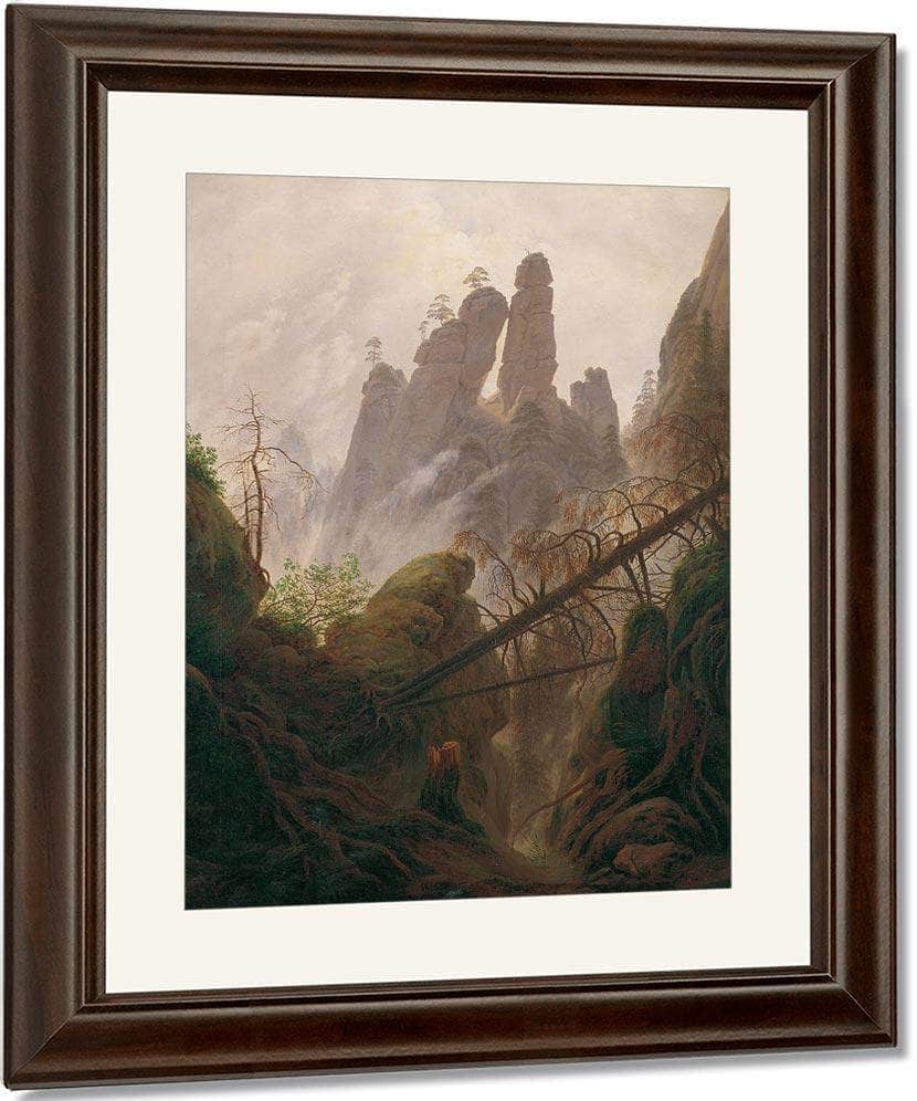 Rocky Ravine In The Elbe Sandstone Mountains 1823 By Caspar David Friedrich Fine Art Print