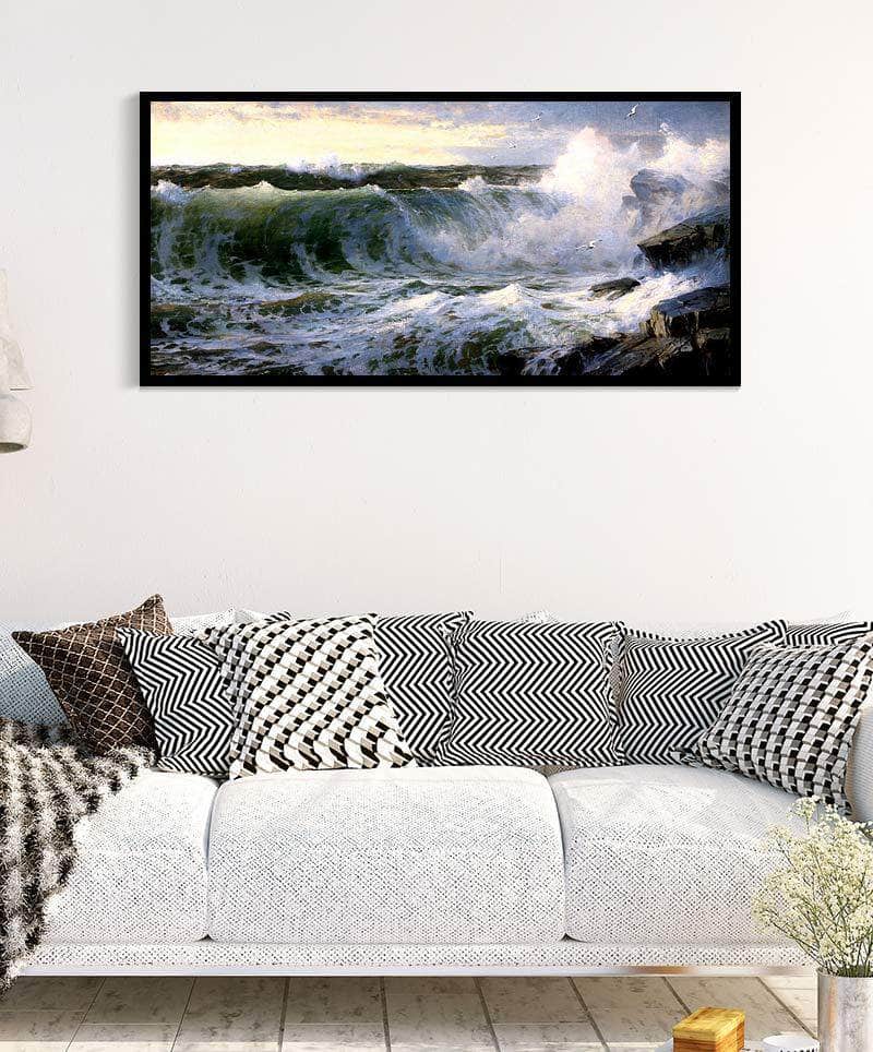 Rocky Surf Off Rhode Island Painting William Trost Richards Canvas Art Fine Art Print
