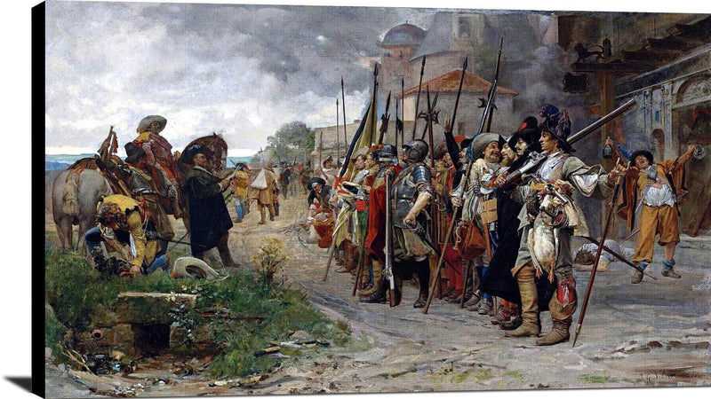 Roll Call After The Pillage Painting Jehan Georges Vibert Canvas Art Fine Art Print