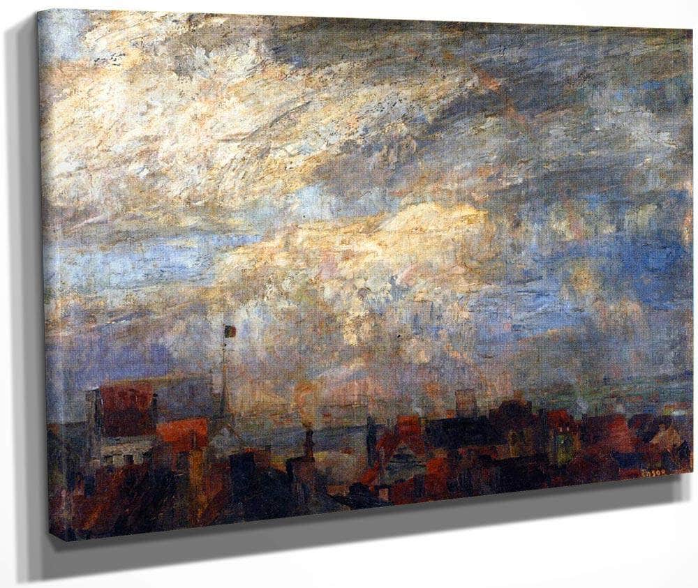 Rooftops Of Ostend By James Ensor Fine Art Print