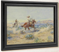 Roping A Wolf By Charles Marion Russell Fine Art Print