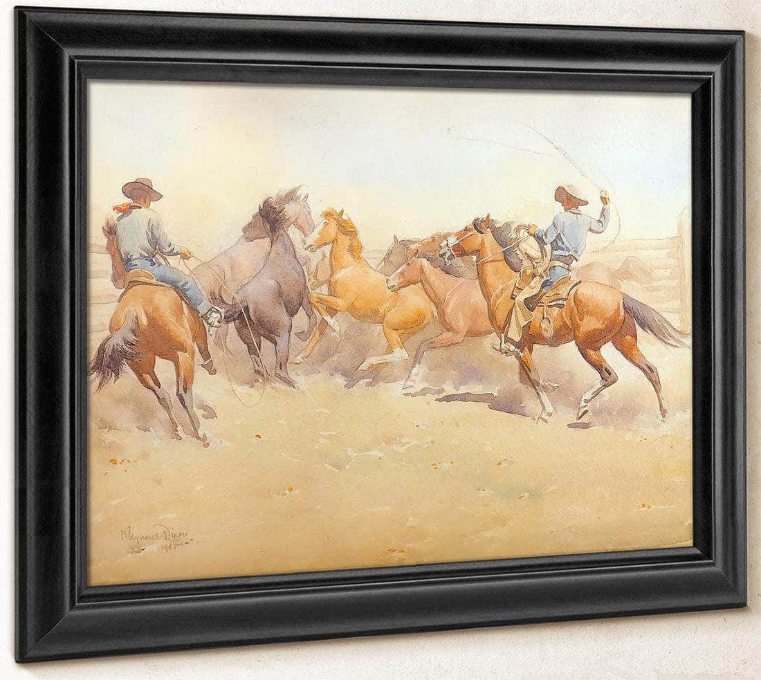 Roping Horses By Maynard Dixon Fine Art Print