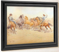 Roping Horses By Maynard Dixon Fine Art Print