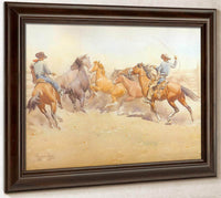 Roping Horses By Maynard Dixon Fine Art Print