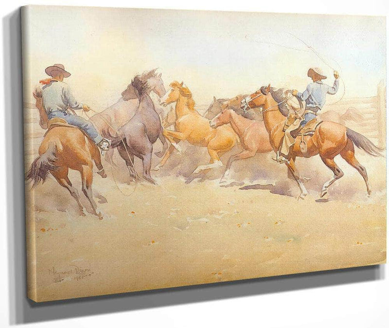 Roping Horses By Maynard Dixon Fine Art Print