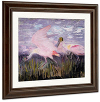 Roseate Spoonbills, Study For Book Concealing Coloration In The Animal Kingdom By Abbott Handerson Thayer Fine Art Print