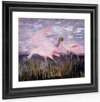 Roseate Spoonbills, Study For Book Concealing Coloration In The Animal Kingdom By Abbott Handerson Thayer Fine Art Print