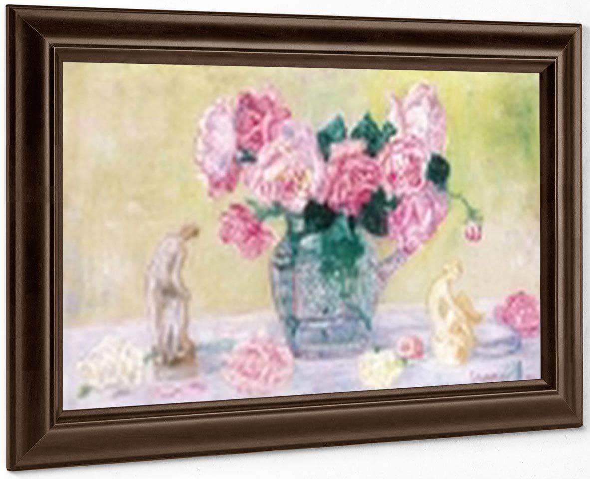 Roses And Tanagra Figurines By James Ensor Fine Art Print