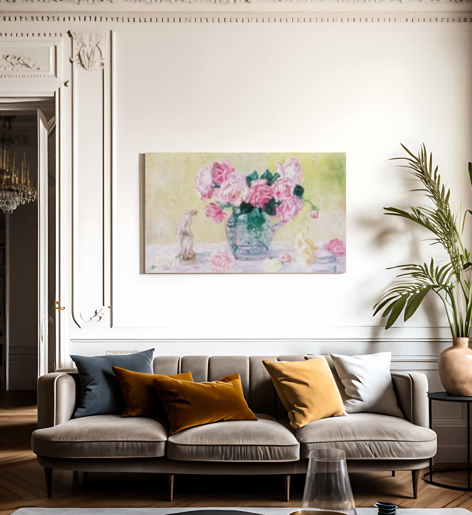 Roses And Tanagra Figurines By James Ensor Fine Art Print