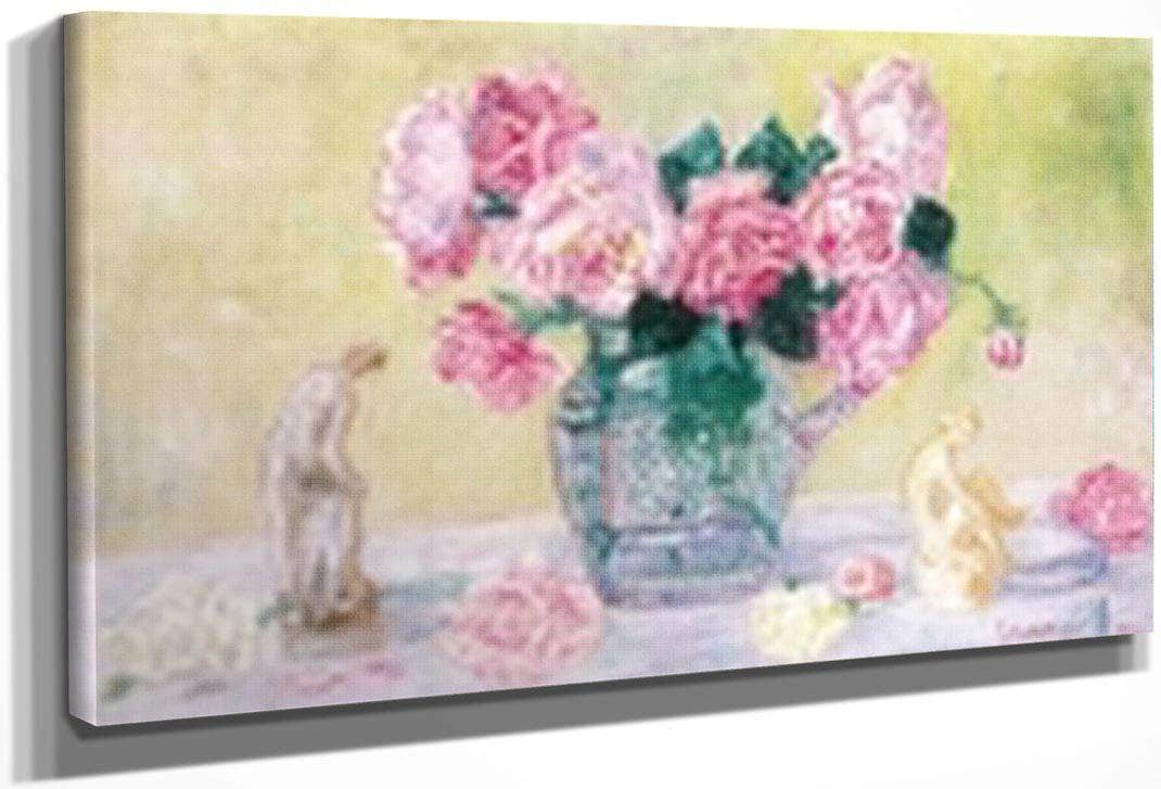Roses And Tanagra Figurines By James Ensor Fine Art Print