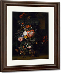 Roses Convolvulus Poppies And Other Flowers 1680 By Rachel Ruysch Fine Art Print