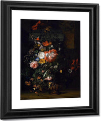 Roses Convolvulus Poppies And Other Flowers 1680 By Rachel Ruysch Fine Art Print