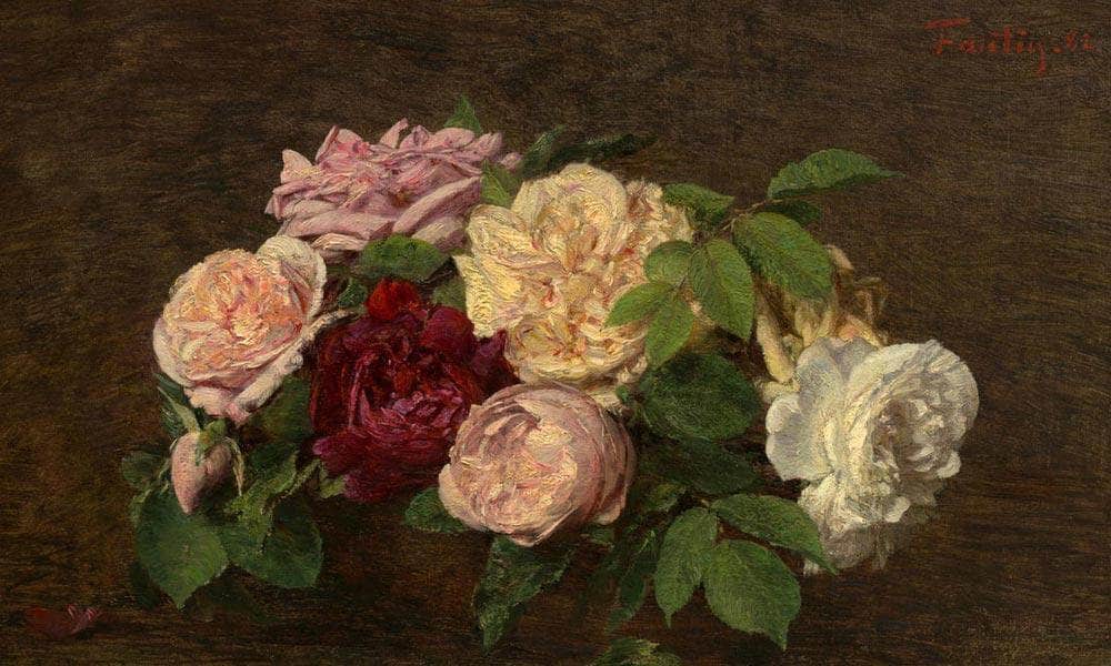 Roses De Nice On A Table By Henri Fantin Latour Fine Art Print