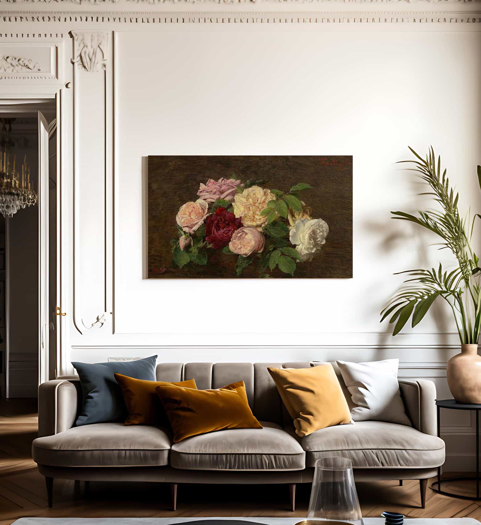 Roses De Nice On A Table By Henri Fantin Latour Fine Art Print