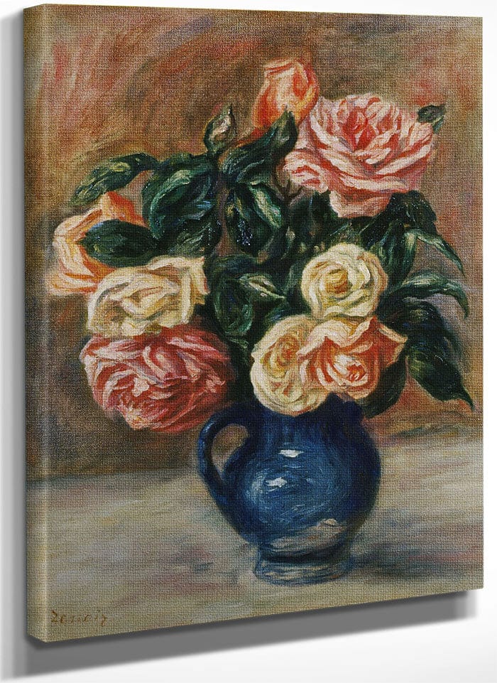 Roses In A Jug By Pierre Auguste Renoir Fine Art Print