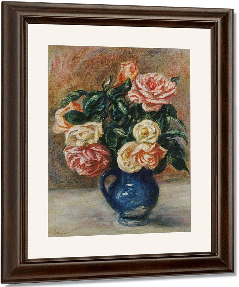 Roses In A Jug By Pierre Auguste Renoir Fine Art Print