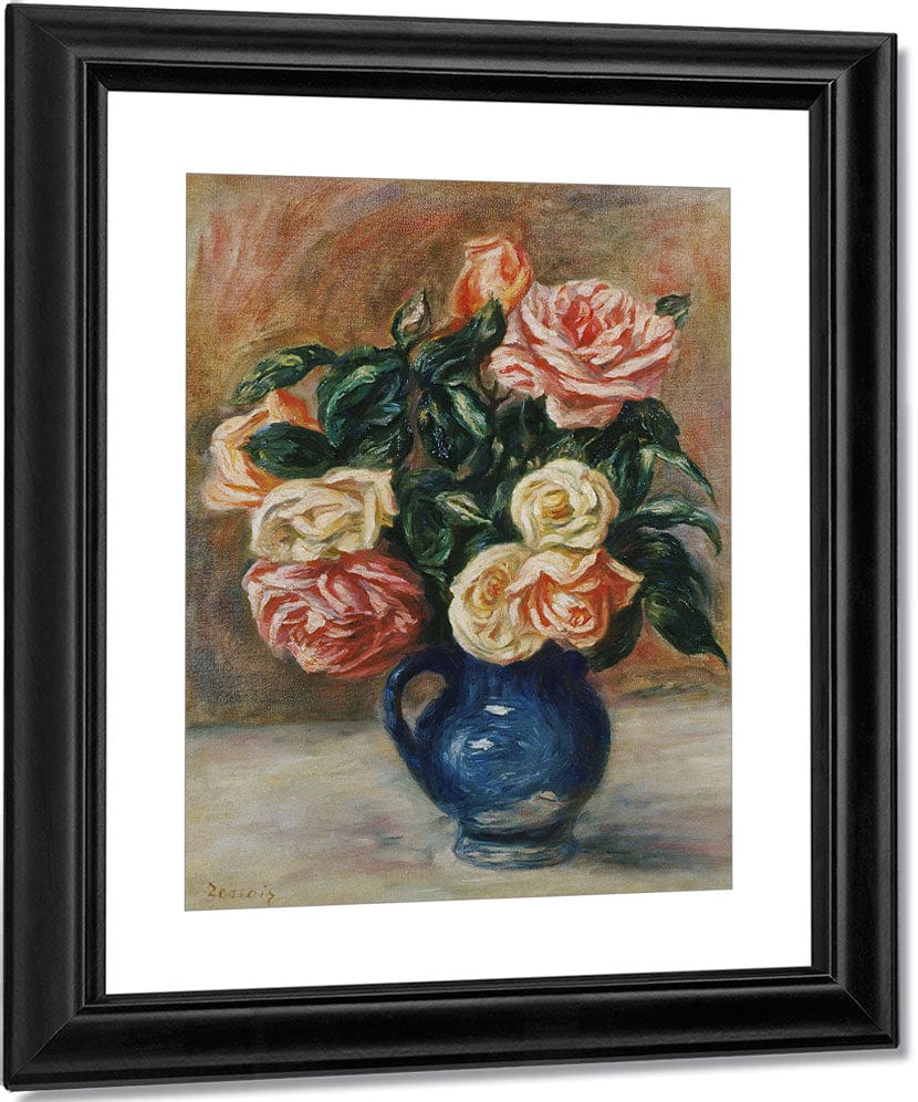 Roses In A Jug By Pierre Auguste Renoir Fine Art Print