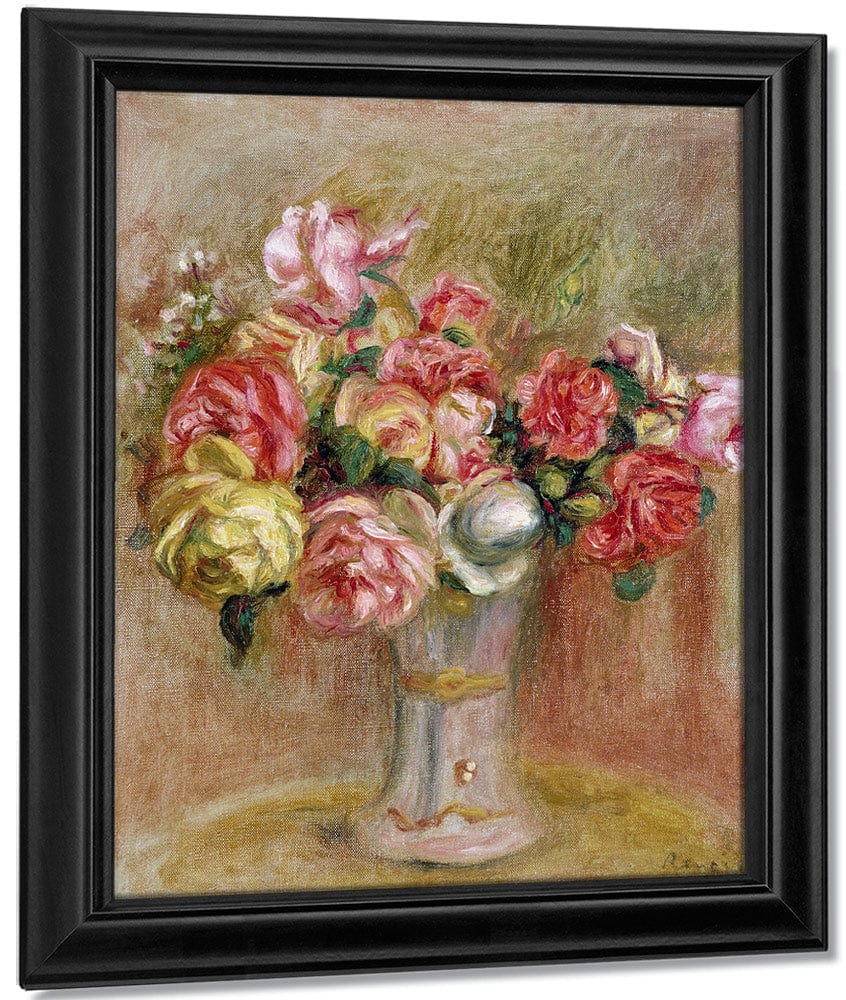Roses In A Sevres Vase By Pierre Auguste Renoir Fine Art Print