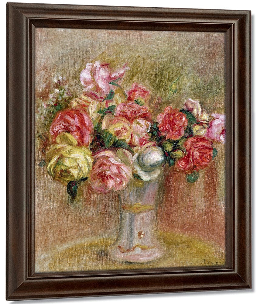 Roses In A Sevres Vase By Pierre Auguste Renoir Fine Art Print