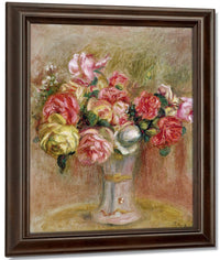 Roses In A Sevres Vase By Pierre Auguste Renoir Fine Art Print