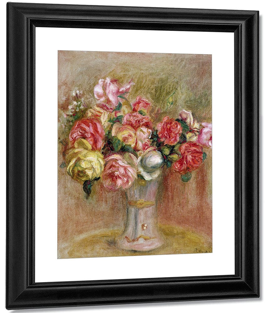 Roses In A Sevres Vase By Pierre Auguste Renoir Fine Art Print