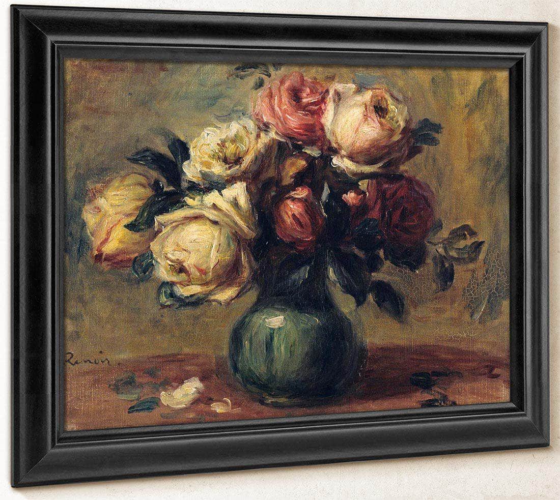 Roses In A Vase By Pierre August Renoir Fine Art Print
